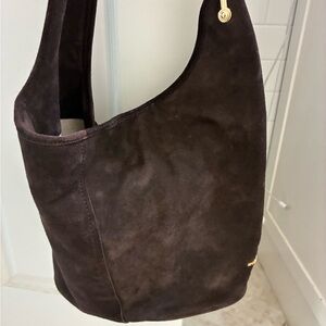Michael Kors Dark Brown Suede Sonny Hobo Bag